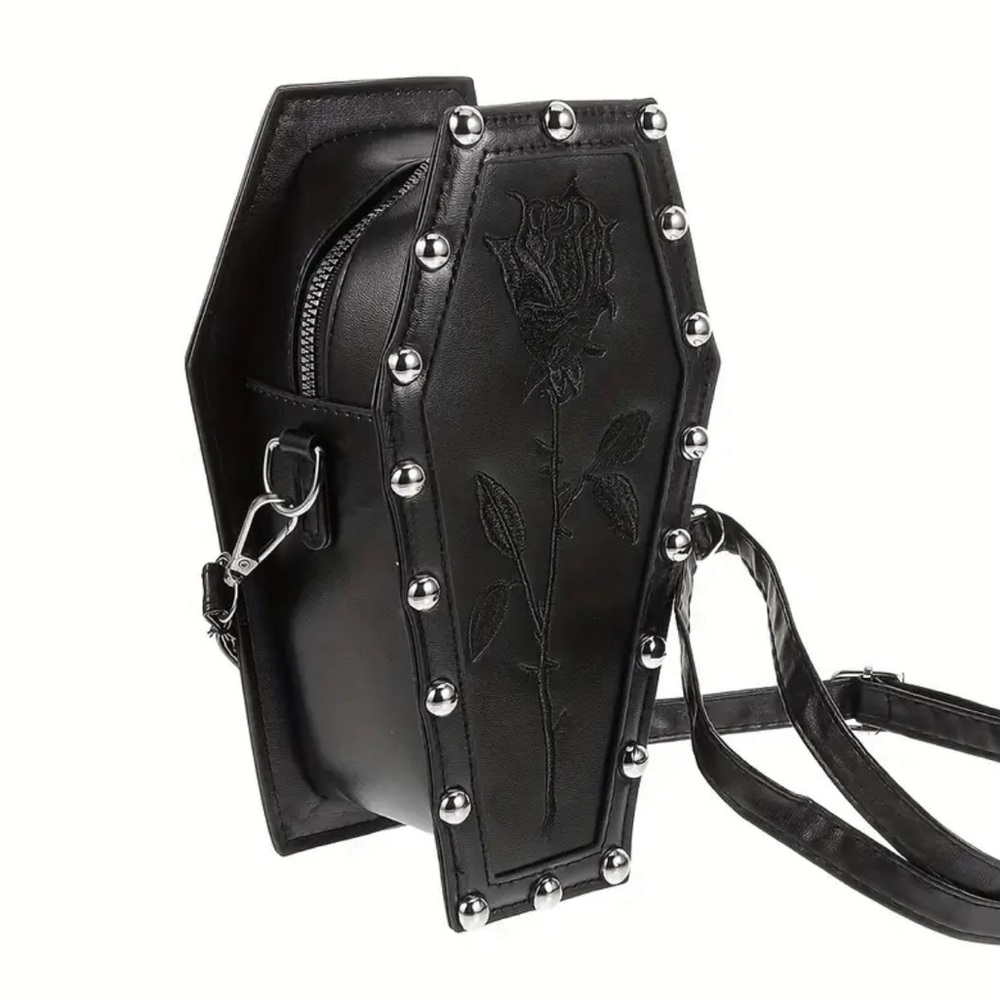 Gothic Rose Coffin Crossbody Mini Bag - Picture 5 of 8